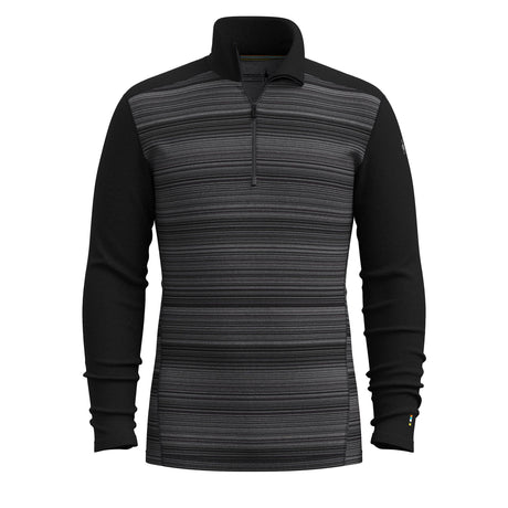 Smartwool Mens Classic Thermal Merino Base Layer 1/4 Zip  -  Small / Black Color Shift