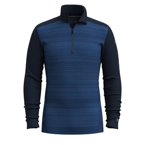 Smartwool Mens Classic Thermal Merino Base Layer 1/4 Zip  -  Small / Deep Navy Color Shift