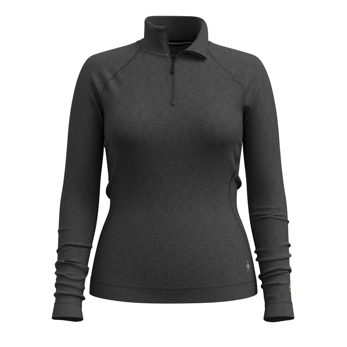 Smartwool Womens Classic Thermal Merino Base Layer 1/4 Zip  -  Small / Charcoal Heather