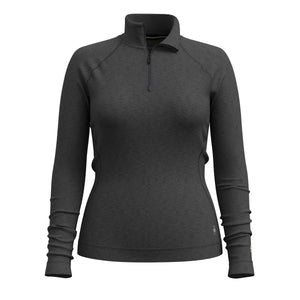 Smartwool Womens Classic Thermal Merino Base Layer 1/4 Zip  -  Small / Charcoal Heather