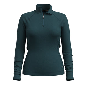 Smartwool Womens Classic Thermal Merino Base Layer 1/4 Zip  -  X-Small / Twilight Blue Heather