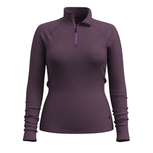 Smartwool Womens Classic Thermal Merino Base Layer 1/4 Zip  -  X-Small / Purple Iris Heather