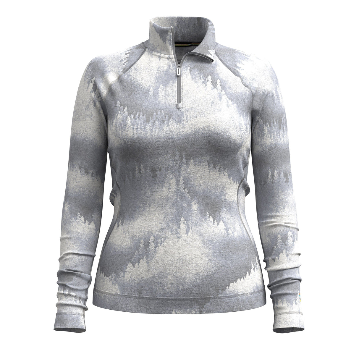 Smartwool Womens Classic Thermal Merino Base Layer 1/4 Zip  -  X-Small / Light Gray Foggy Pines