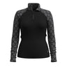 Smartwool Womens Classic Thermal Merino Base Layer 1/4 Zip  -  X-Small / Black Digi Snow