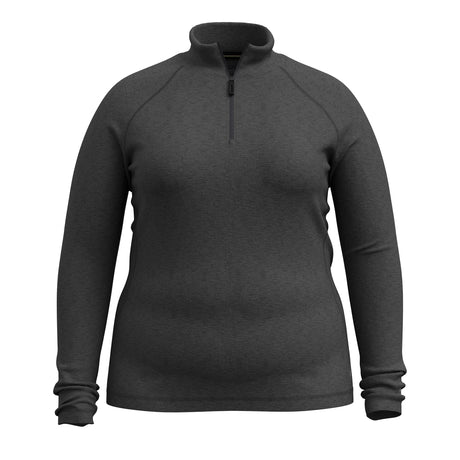 Smartwool Womens Classic Thermal Merino Base Layer 1/4 Zip Plus  -  1X / Charcoal Heather