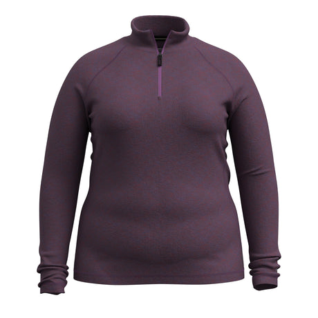 Smartwool Womens Classic Thermal Merino Base Layer 1/4 Zip Plus  -  1X / Purple Iris Heather