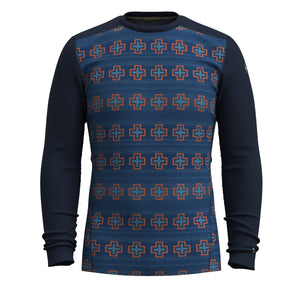 Smartwool Mens Classic Thermal Merino Base Layer Crew  -  Small / Deep Navy Paths Crossed