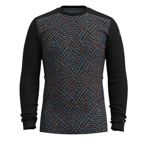 Smartwool Mens Classic Thermal Merino Base Layer Crew  -  Small / Black Retro Line