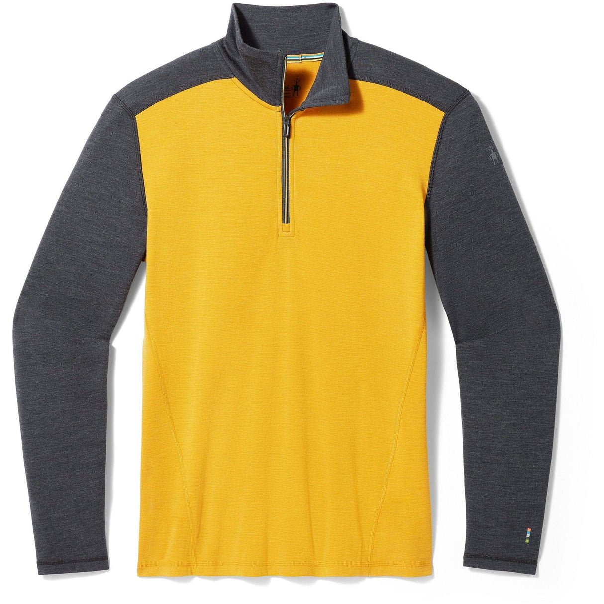 Smartwool Mens Merino 250 Base Layer 1/4 Zip  -  Medium / Charcoal/Honey Gold