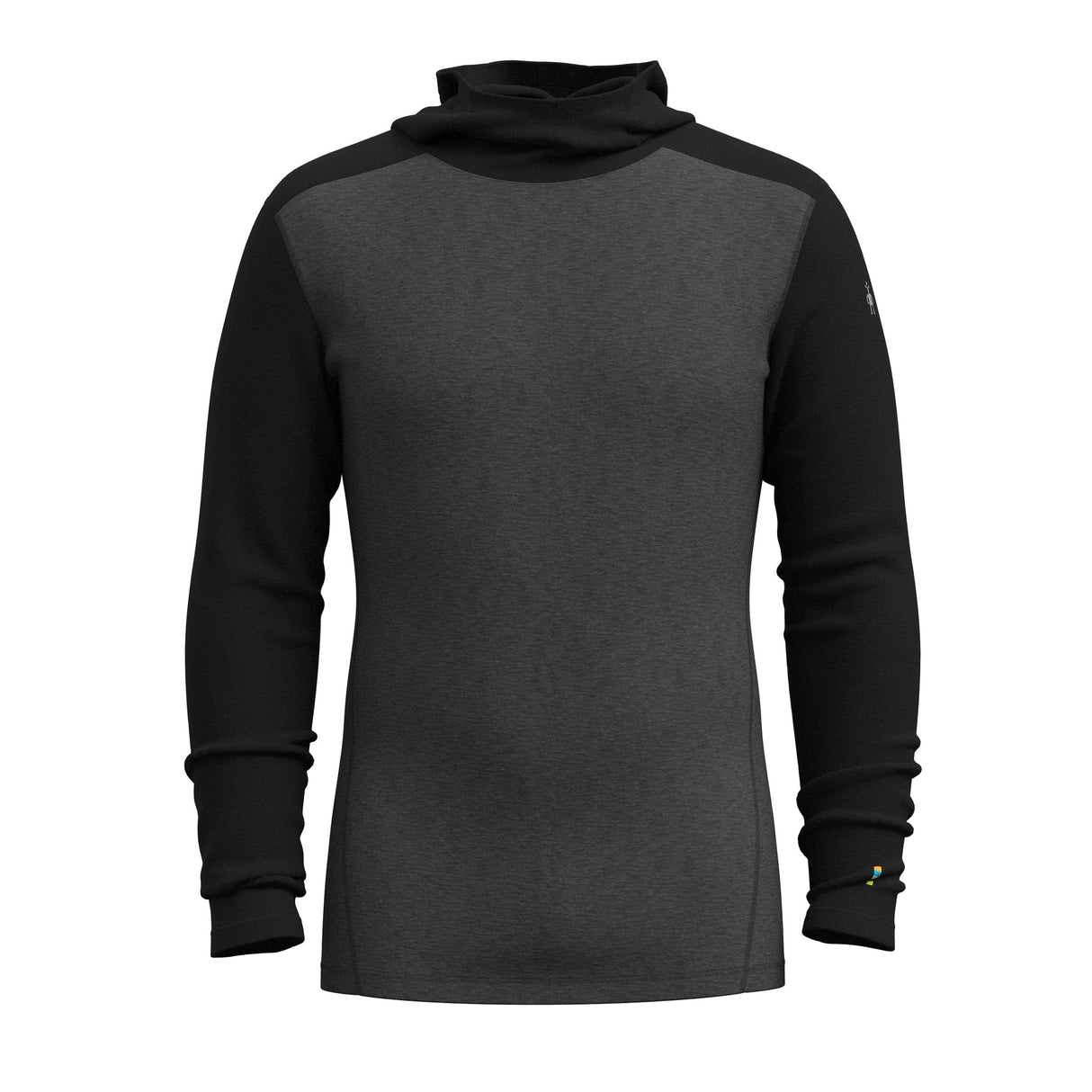 Smartwool Mens Classic Thermal Merino Base Layer Hoodie  -  Small / Black/Charcoal Heather