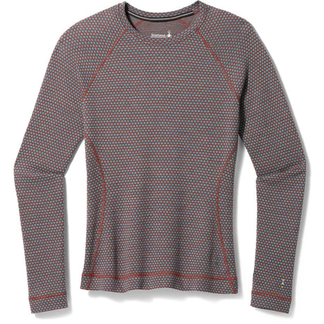 Smartwool Womens Classic Thermal Merino Base Layer Crew - Clearance  -  Large / Pecan Brown Dot