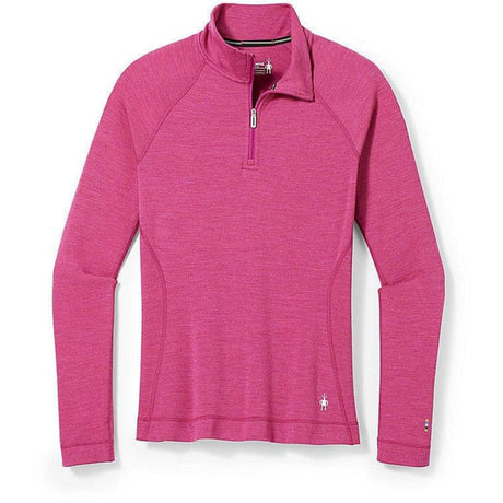 Smartwool Womens Classic Thermal Merino Base Layer 1/4 Zip - Clearance  -  X-Small / Festive Fuchsia Heather