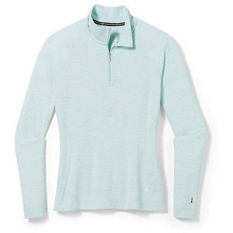 Smartwool Womens Classic Thermal Merino Base Layer 1/4 Zip - Clearance  -  Small / Bleached Aqua Heather