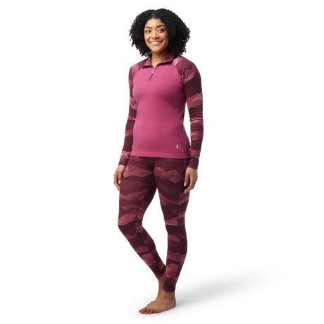 Smartwool Womens Classic Thermal Merino Base Layer Pattern 1/4 Zip  - 