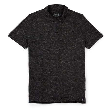 Smartwool Mens Merino Hemp Blend Short-Sleeve Polo  -  Large / Black Heather