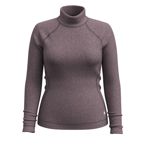 Smartwool Womens Thermal Merino Rib Turtleneck  -  X-Small / Chalk Violet Heather