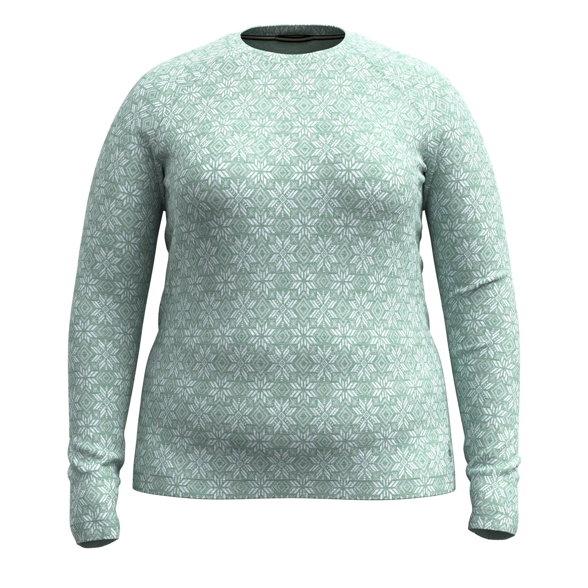 Smartwool Womens Classic Thermal Merino Base Layer Crew Plus  -  1X / Arctic Green Digi Snow