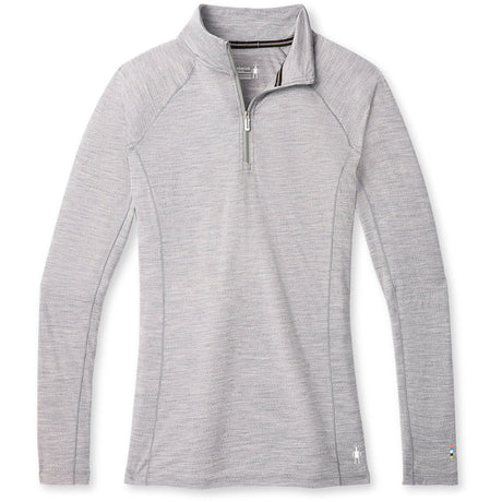 Smartwool Womens Classic All-Season Merino Base Layer 1/4 Zip  -  Medium / Light Gray Heather