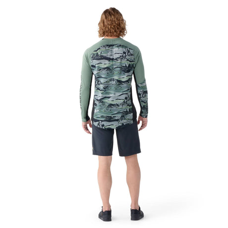 Smartwool Mens Mountain Bike Long Sleeve Jersey  -  Large / Sage Marble Giants Print