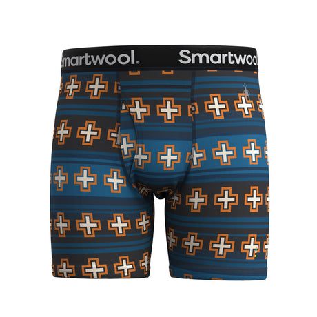 Smartwool Mens Merino Print Boxer Brief  -  Small / Deep Navy Paths Crossed