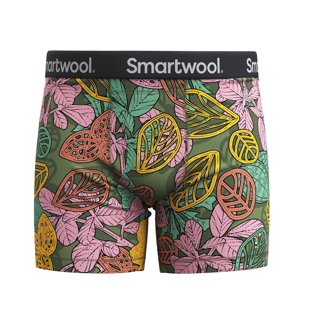 Smartwool Mens Merino Print Boxer Brief  -  Small / Fern Green Aloha Forest