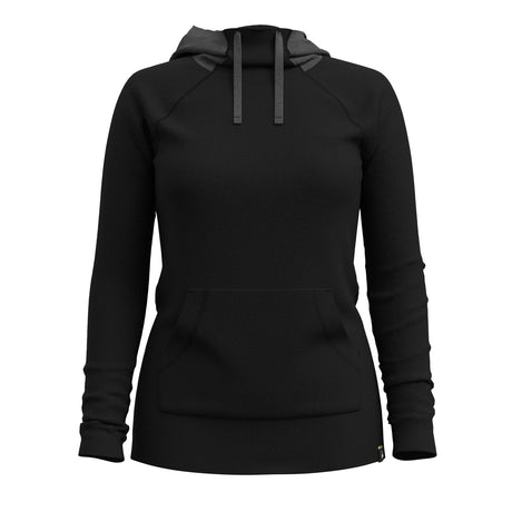 Smartwool Womens Thermal Merino Drape Neck Hoodie  -  Small / Black/Charcoal Heather