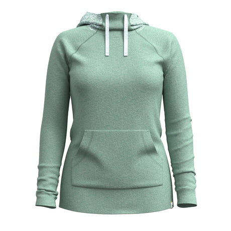 Smartwool Womens Thermal Merino Drape Neck Hoodie  -  Small / Arctic Green Digi Snow