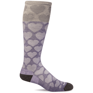 Sockwell Womens Heart Throb Moderate Compression Knee-High Socks  -  Small/Medium / Lilac