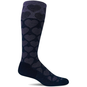 Sockwell Womens Heart Throb Moderate Compression Knee-High Socks  -  Small/Medium / Navy 2