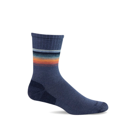 Sockwell Mens Plantar Cush Crew II Firm Compression Crew Socks  -  Medium/Large / Denim