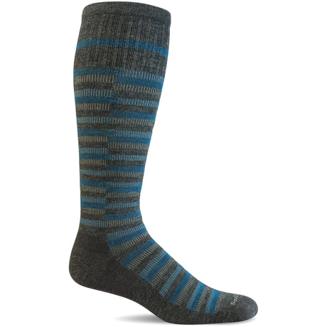 Sockwell Mens Geo Moderate Compression OTC Socks  -  Medium/Large / Charcoal