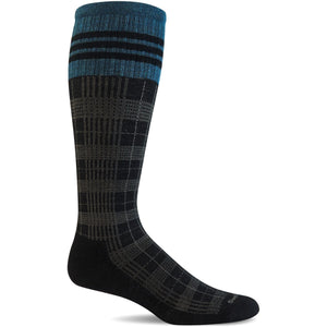 Sockwell Mens Tartan Moderate Compression OTC Socks  -  Medium/Large / Black