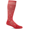 Sockwell Womens Full Heart Wide Calf Fit Moderate Compression Knee-High Socks  -  Small/Medium / Poppy