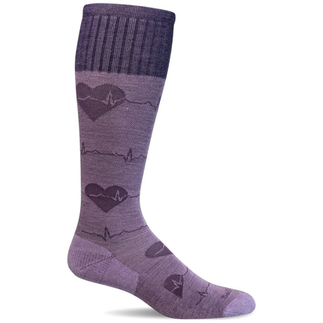 Sockwell Womens Heartbeat Moderate Compression Knee-High Socks  -  Small/Medium / Lavender