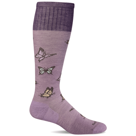 Sockwell Womens Flutter Firm Compression Knee High Socks  -  Small/Medium / Lavender