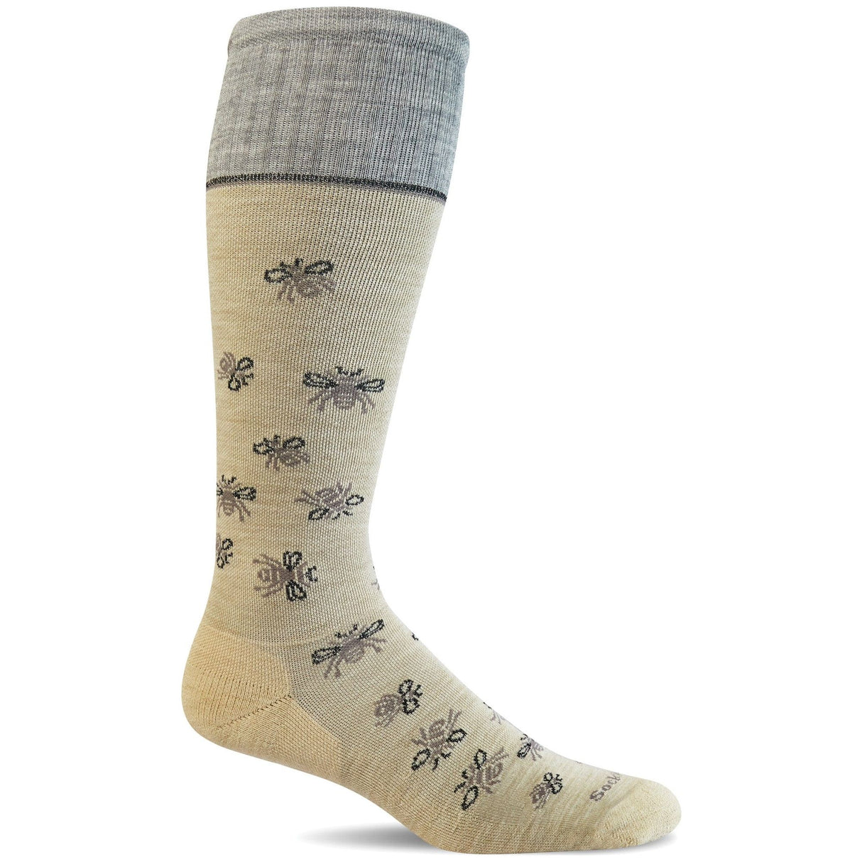 Sockwell Womens Busy Bee Moderate Compression Knee-High Socks  -  Small/Medium / Barley