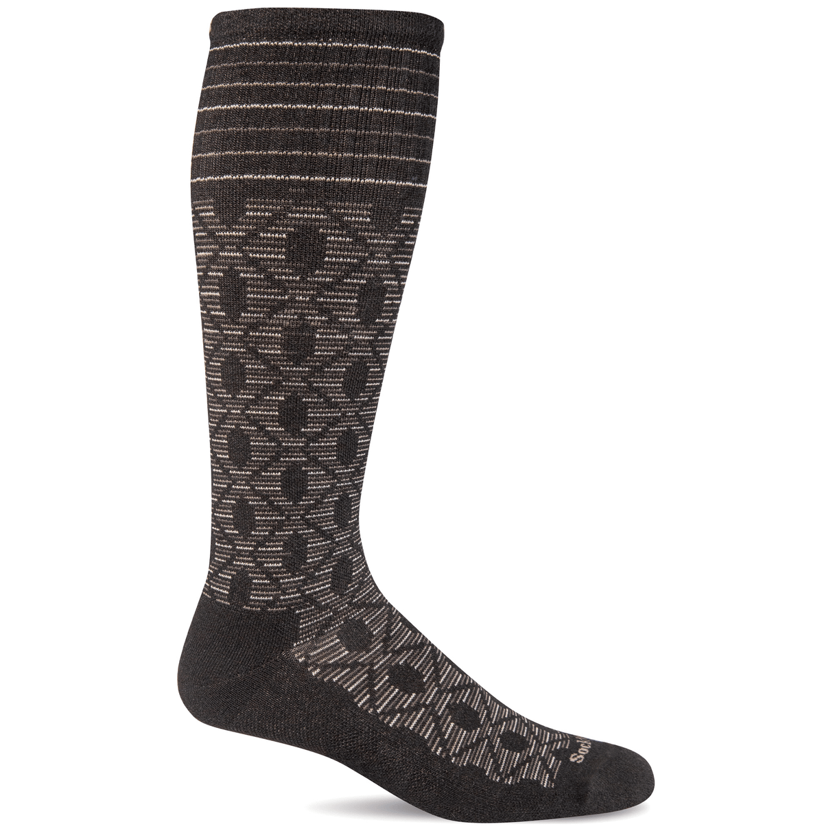 Sockwell Womens Etched Moderate Compression Socks  -  Small/Medium / Black