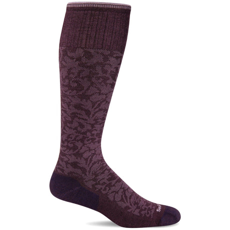 Sockwell Womens Damask Moderate Compression Knee-High Socks  -  Small/Medium / Blackberry