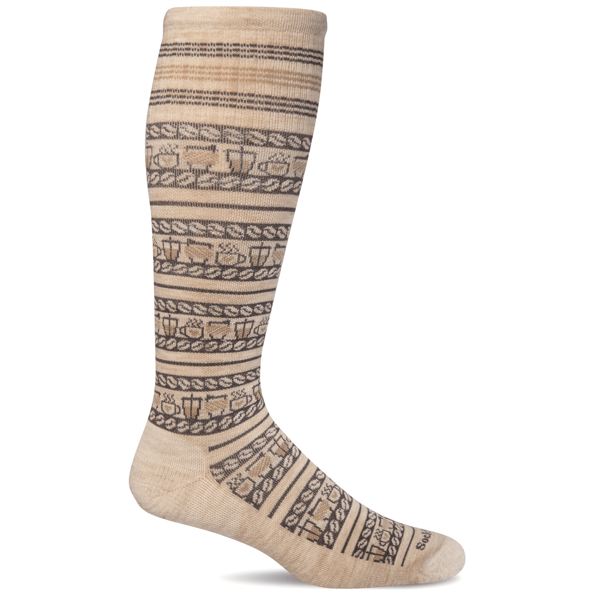 Sockwell Womens Latte Fairisle Moderate Compression Socks  -  Small/Medium / Barley