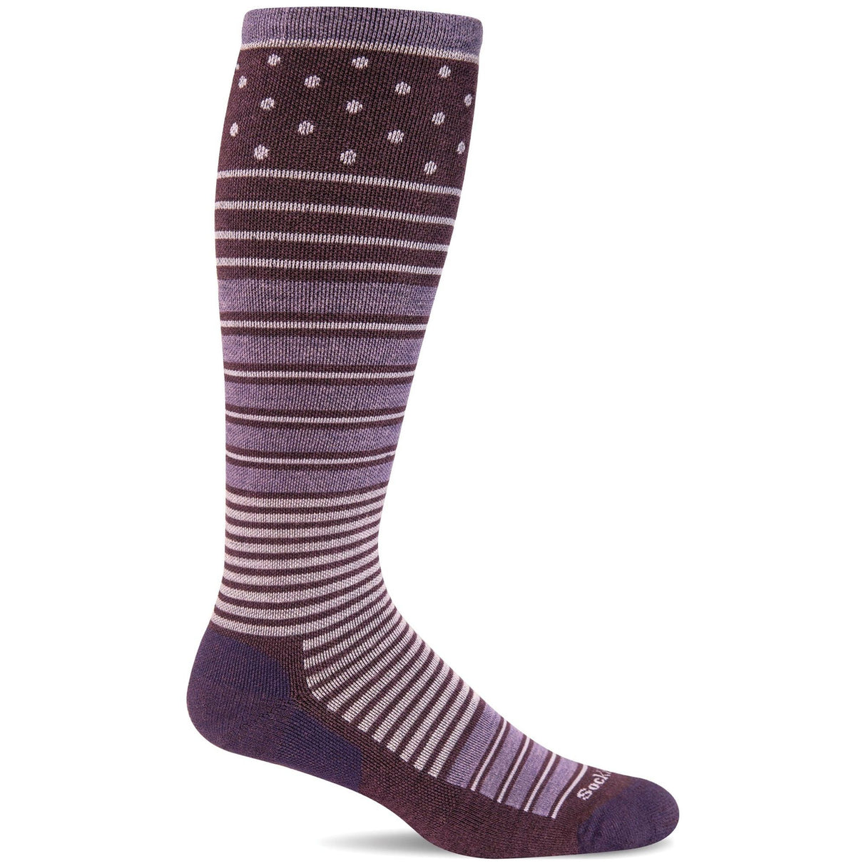 Sockwell Womens Twister Firm Compression Knee High Socks  -  Small/Medium / Blackberry