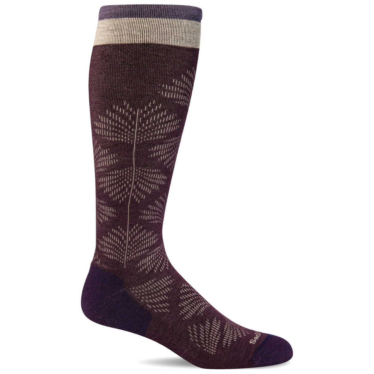 Sockwell Womens Full Floral Moderate Compression Socks  -  Small/Medium / Blackberry