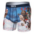 SAXX Mens Volt Breathable Mesh Boxer Brief  -  Small / Dogs of SAXXmas - Blue