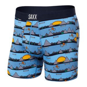 SAXX Mens Ultra Boxer Fly  -  X-Small / Lazy River Blue