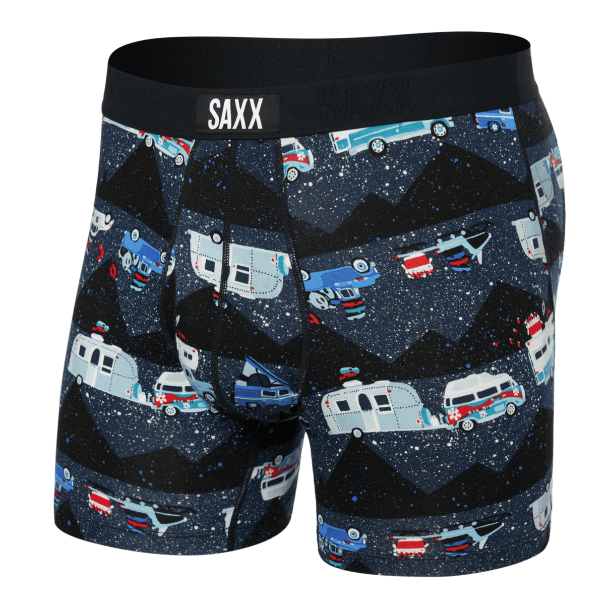 SAXX Mens Ultra Boxer Fly  -  Small / RV There Yet - Black