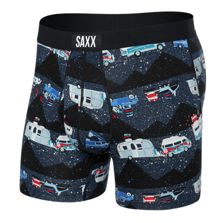 SAXX Mens Ultra Boxer Fly  -  Small / RV There Yet - Black