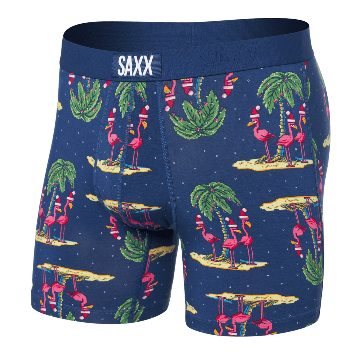 SAXX Mens Vibe Modern Fit Boxer  -  Small / Holidays in Paradise - Blue