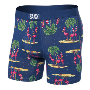 SAXX Mens Vibe Modern Fit Boxer  -  Small / Holidays in Paradise - Blue