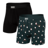 SAXX Mens Ultra Super Soft Boxer Brief 2-Pack  -  Small / Christmas Tree/Black