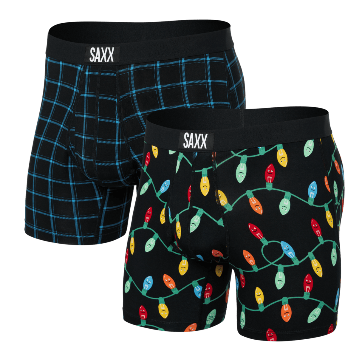 SAXX Mens Ultra Super Soft Boxer Brief 2-Pack  -  Small / Getta Watt/Windowpane