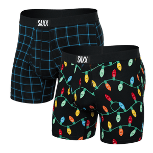 SAXX Mens Ultra Super Soft Boxer Brief 2-Pack  -  Small / Getta Watt/Windowpane